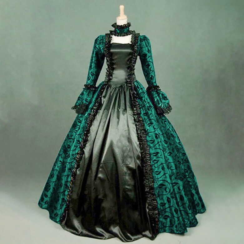 FAKKDUK Womens Rococo Dress Medieval Renaissance Medieval 1800S ...