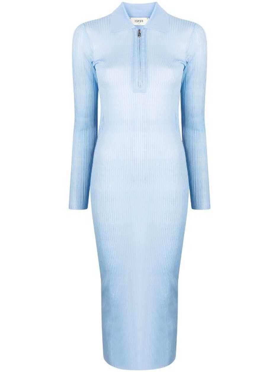 FENDI long-sleeve Ribbed Midi Dress - Farfetch