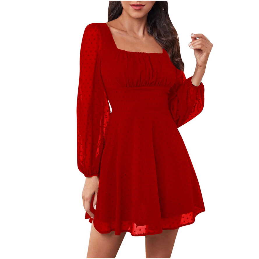 FENGXIAOMAO Long Sleeve Round-Neck Dress Women&#39;s Fashion Casual ...