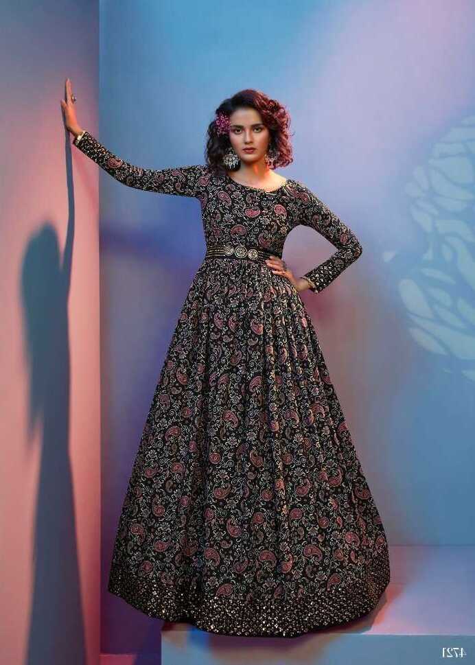 FLORY VOL. 19 Printed Long Anarkali Gown Kurti Ladies Kurti ...