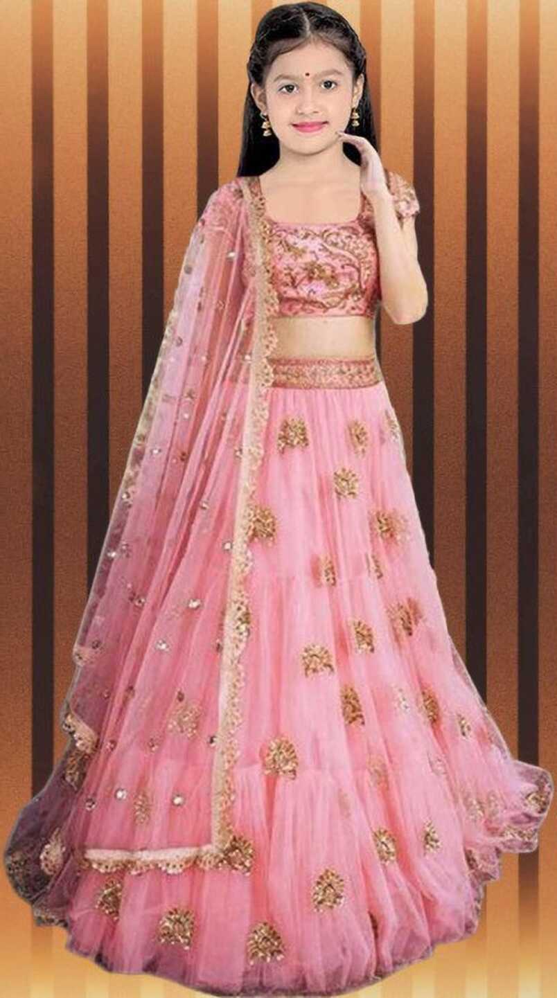 FULPARI Girls Lehenga Choli Ethnic Wear Embroidered Lehenga, Choli ...