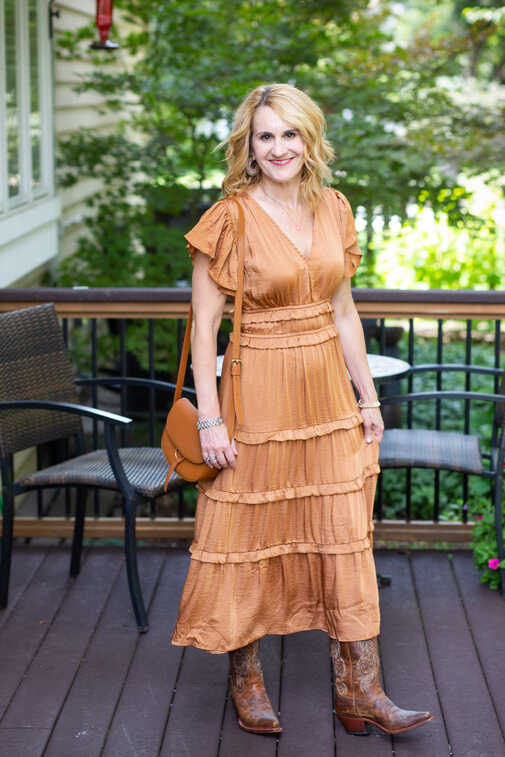 Fall Midi Dress Love with a Touch of Cowboy Boots - Kathrine