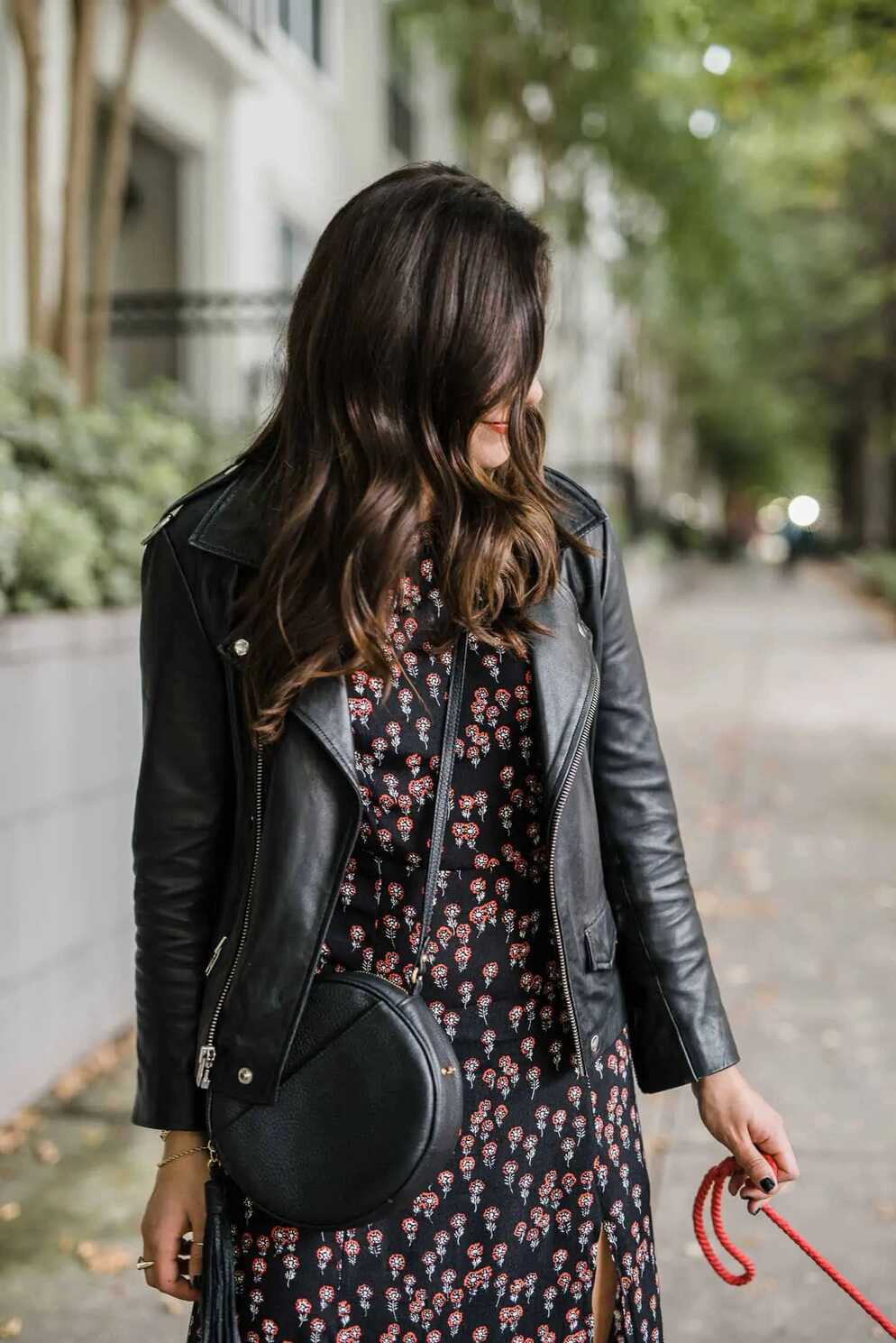 Fall Midi Dresses &amp; My Go-To Leather Jacket - an indigo day