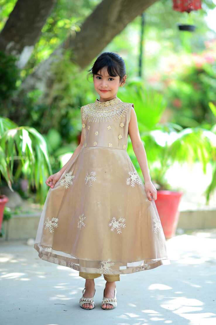 Fancy 3 Piece Ready to Wear Little Girls Beige Pakistani Dress - Etsy