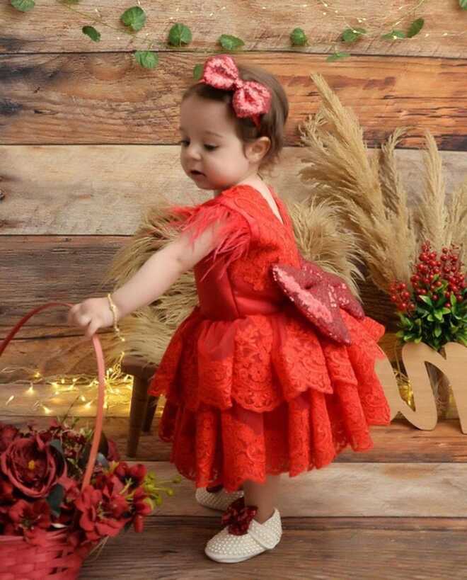 Fancy Red Dress, Red Baby Girl Dress With Ribbon, Baby Girl Tutu ...