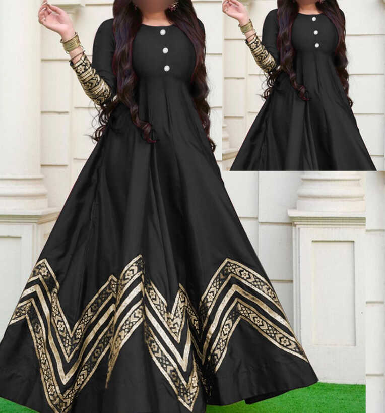 Fancy Stitched Embroidered Shamoz Silk Party Wear Black Maxi For ...