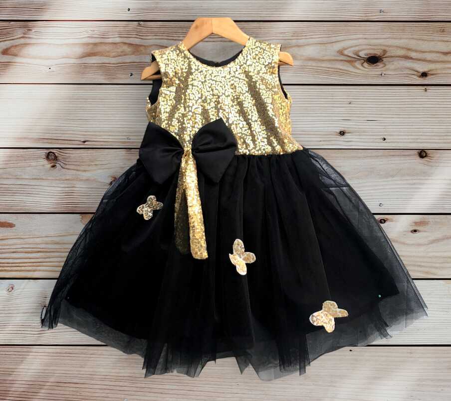 Fancy black frock for baby girls - Baby girl dresses for summer