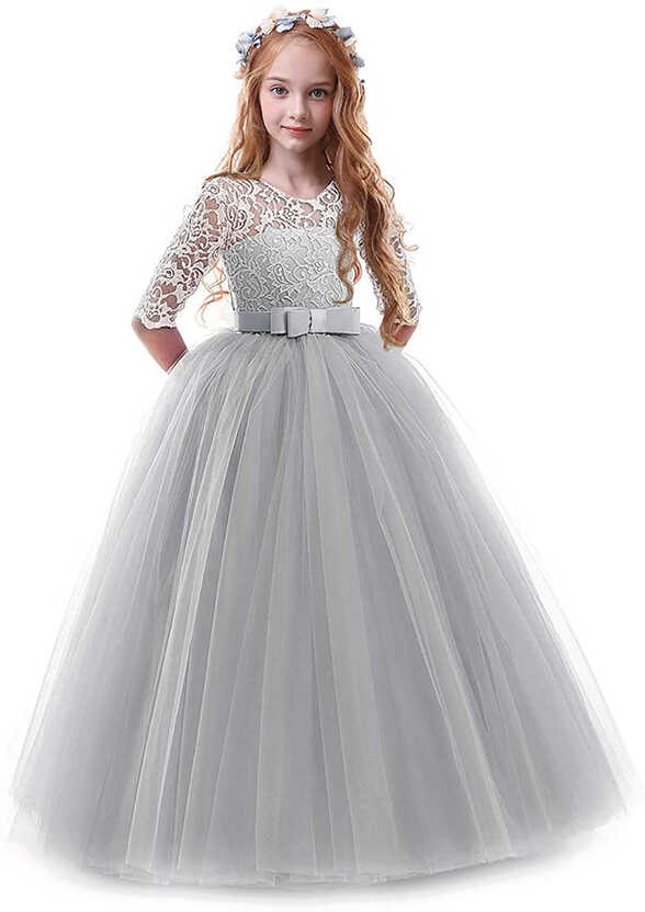 Fancydresswale Princess Floor Length party gown for Girls- Grey ...