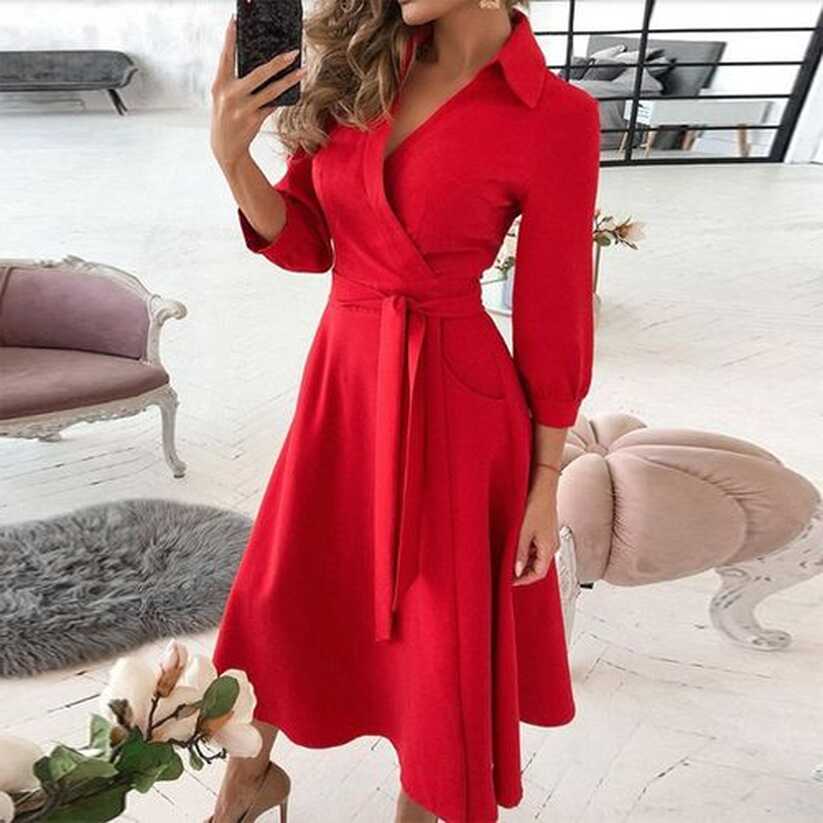 Fashion (Red)Elegant Women Letter Diamond Print Party Dresses ...