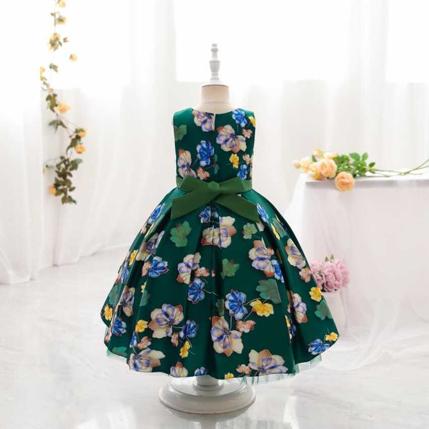 Fashion Girls&#39; Green Dress Children&#39;s Princess Dress Flower Girl ...