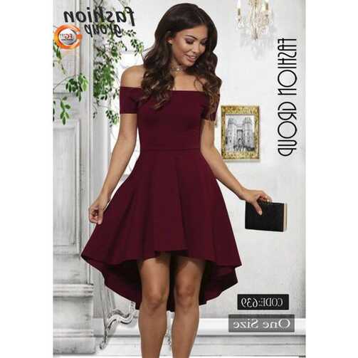 Fashion Group High Low Hem Off Shoulder Dress - Dark Red price in ...