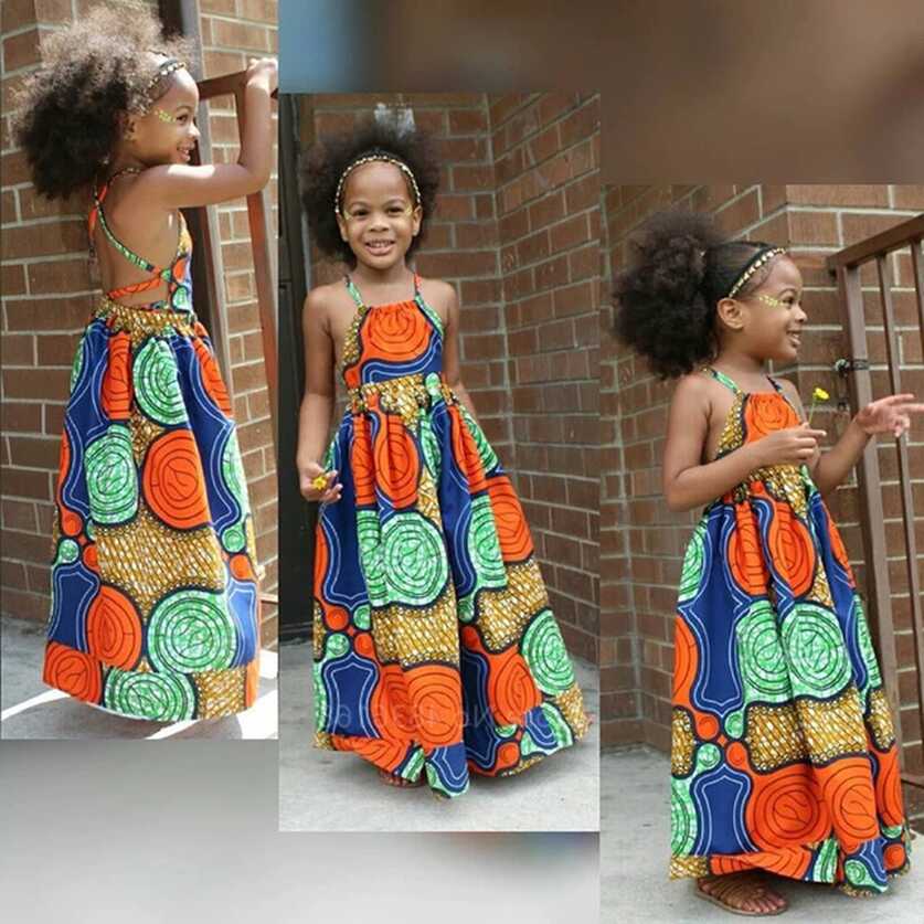 Fashion Kids African Clothes 2022 News Dashiki Print Summer Girl ...