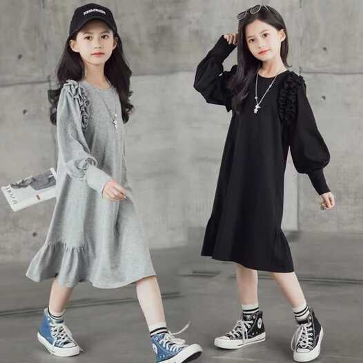 Fashion Kids Girls Dress 2023 Spring Autumn Children Sweater Loose ...