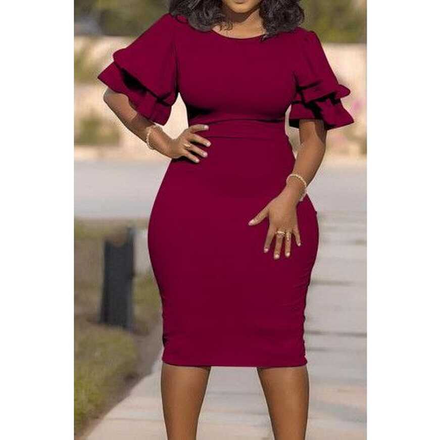 Fashion Ladies Fancy Wine Dress | Jumia Nigeria