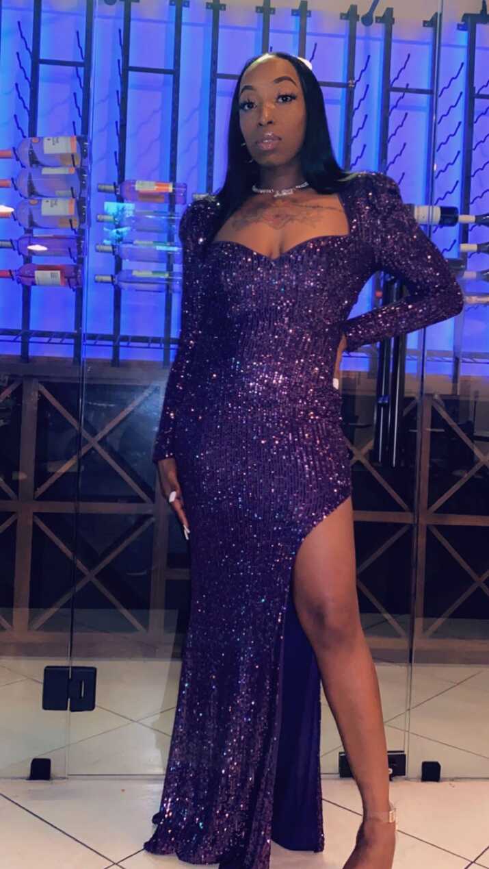 Fashion Nova Size S Prom Long Sleeve Purple Side Slit Dress on Queenly