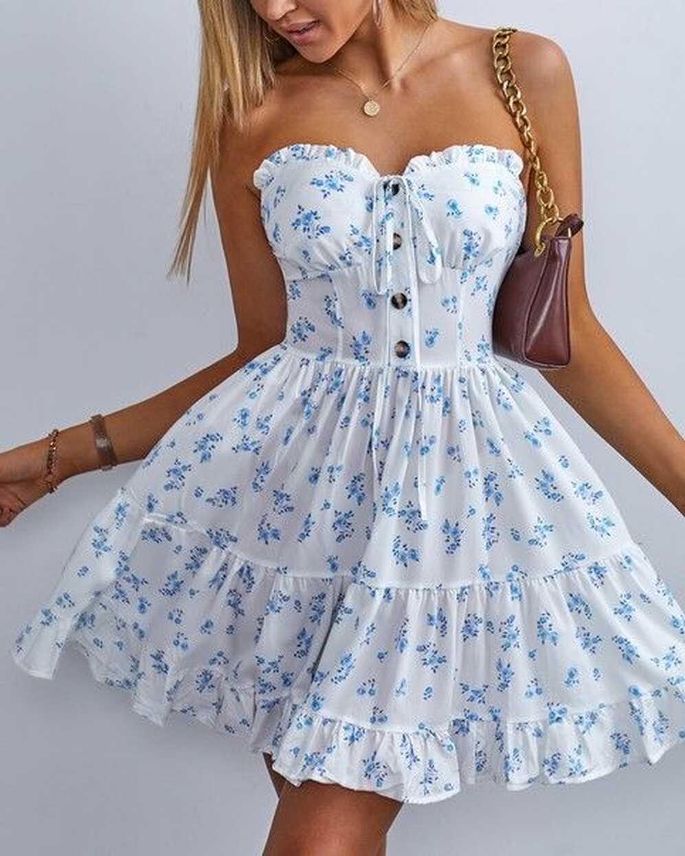 Fashion Sleeveless Floral Print Dress | Summer dresses, Fashion ...