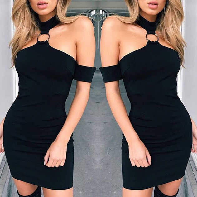 Fashion Women&#39;s Short Sleeve Casual Party Tight Evening Dress Mini ...