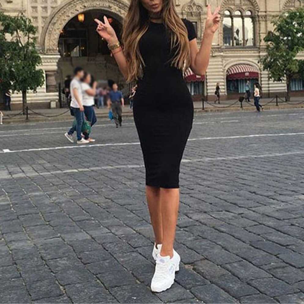 Fashion Women Short Sleeve Bodycon Casual Party Evening Cocktail ...