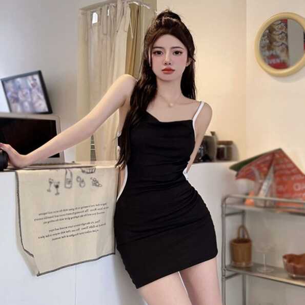 FashionLily Women&#39;s Dress Slim Sexy Sleeveless Sling Dress Korean ...