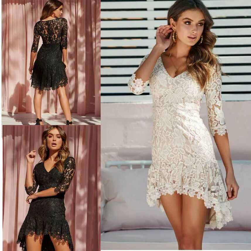 Fashionable New Style Womens Lace Party Mini Dress Ladies Evening ...