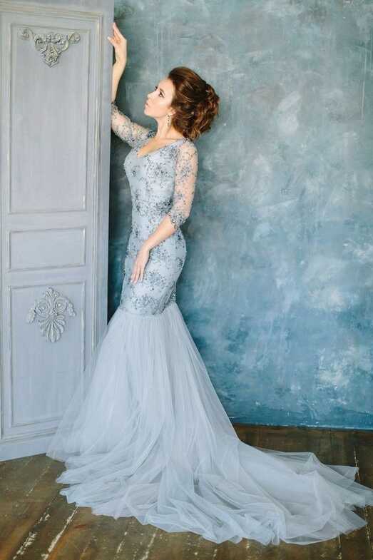 Feminine and tender blue wedding dress design ideas