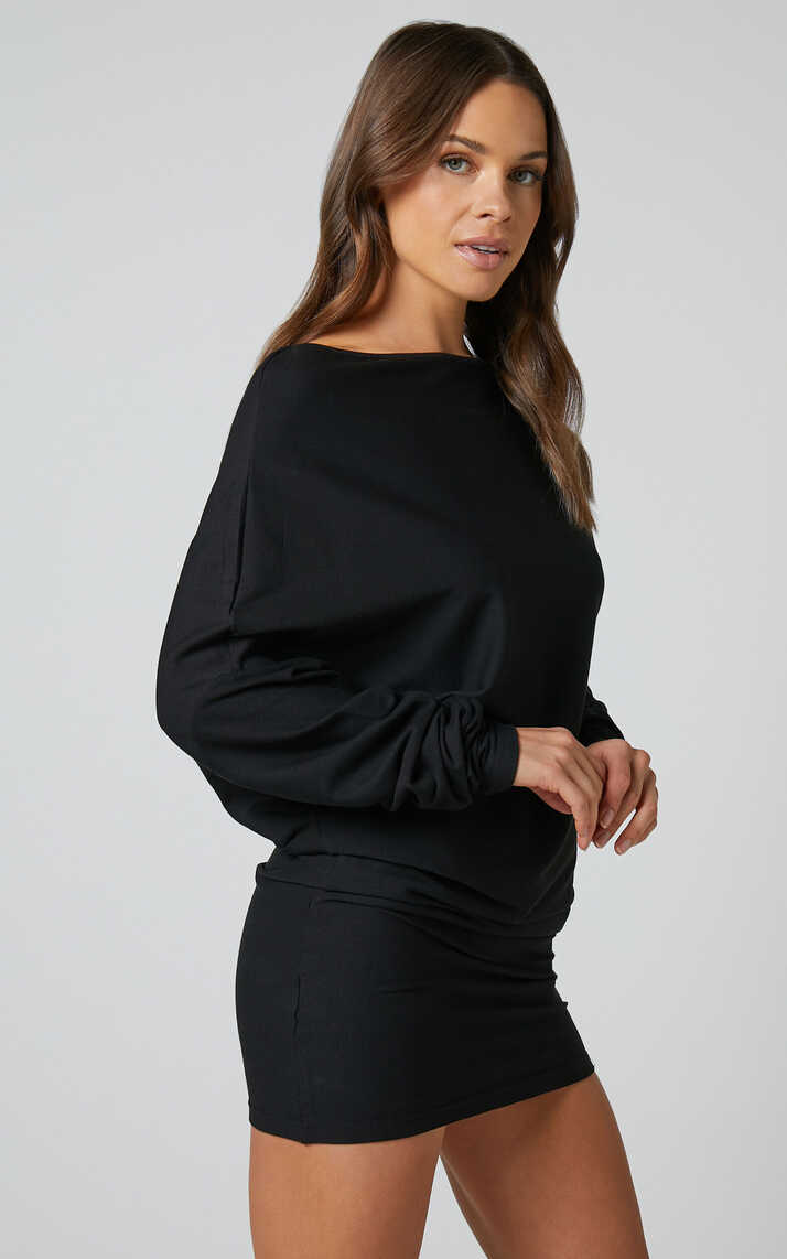 Fermina Mini Dress - Long Sleeve Bodycon Dress in Black | Showpo