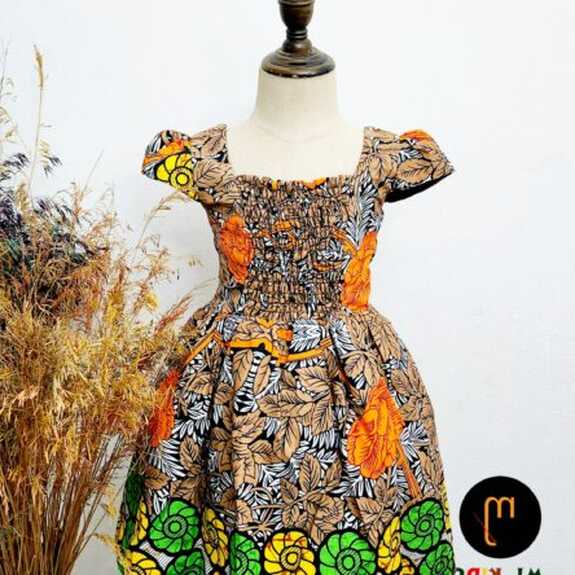 Fi Bow Ankara Pinafore - MJ KIDS