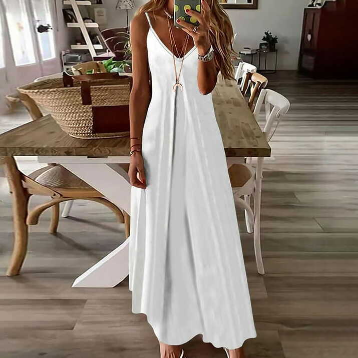 Finelylove Flowy Summer Dress For Women Sexy Birthday Dress V-Neck ...