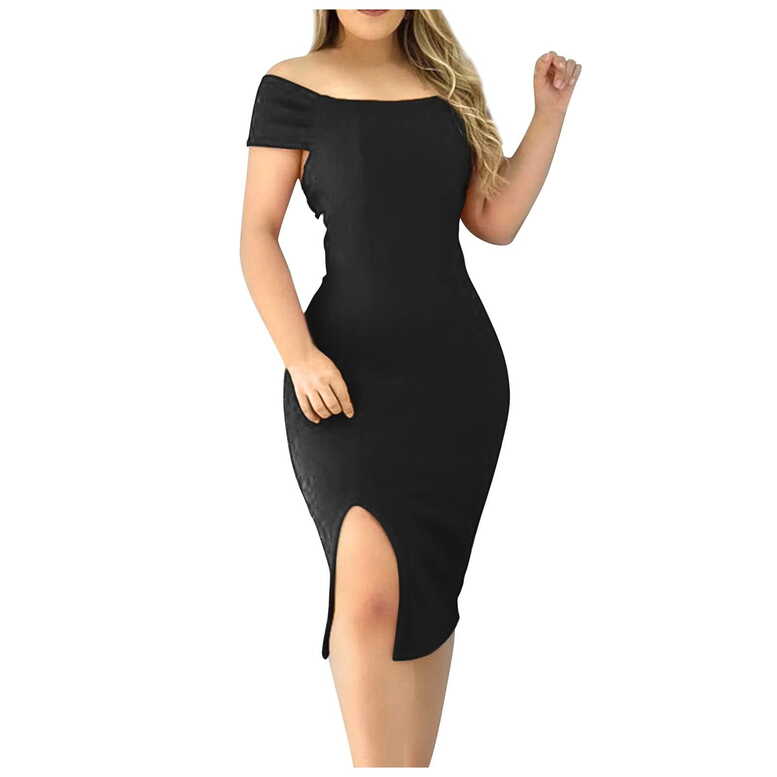 Finelylove Formal Black Dress Semi Formal Dresses For Woman A-line ...