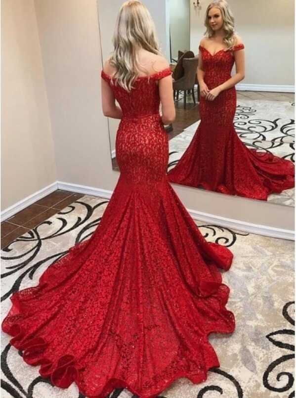 Fitted Lace Prom Dress 2021 Formal Dress, Evening Dress, Dance ...