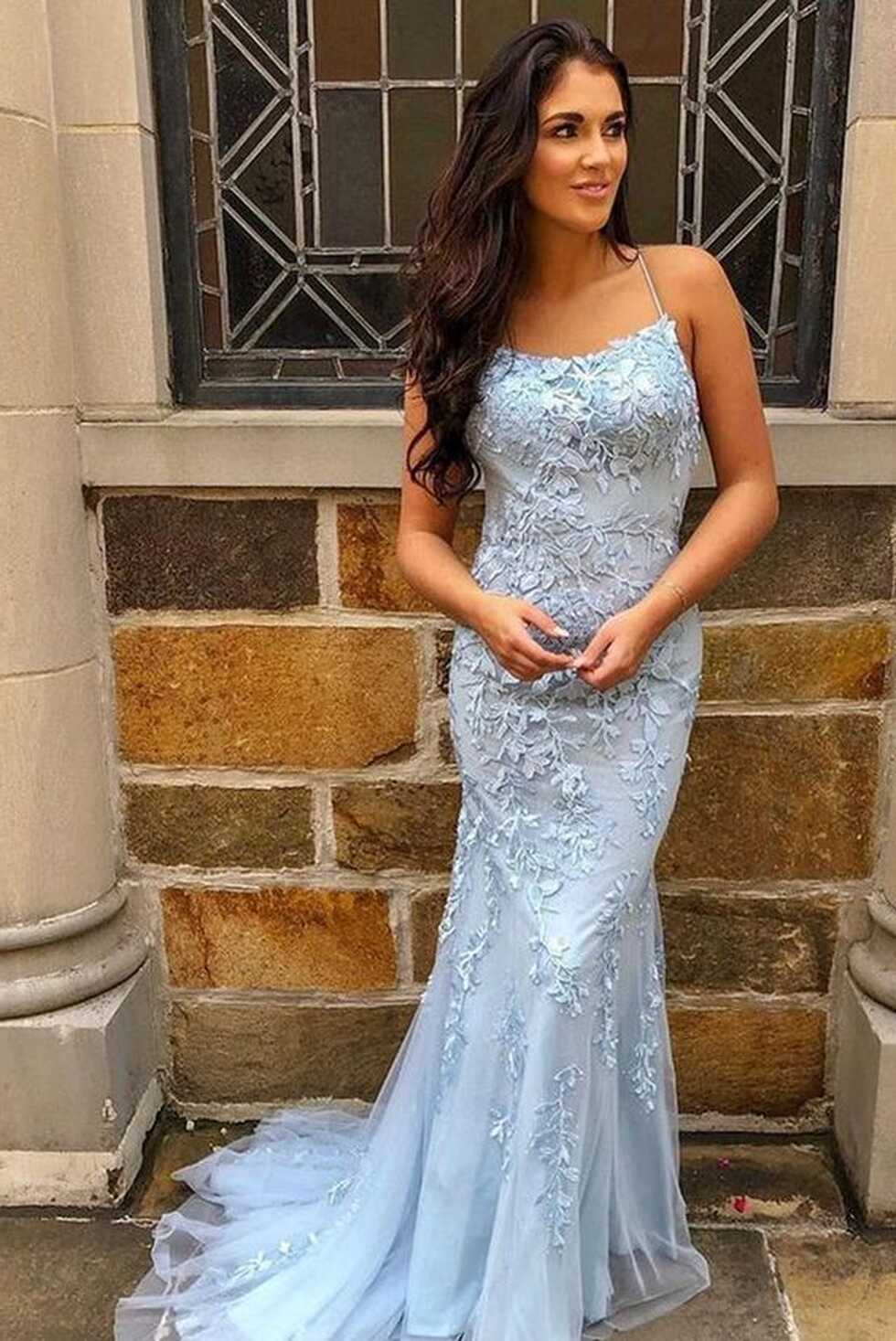 Fitted Light Blue Prom Dress – daisystyledress