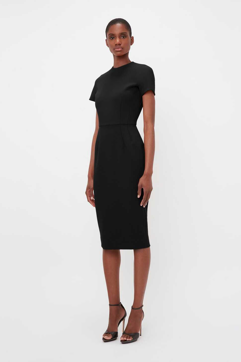 Fitted T-Shirt Dress In Black – Victoria Beckham UK