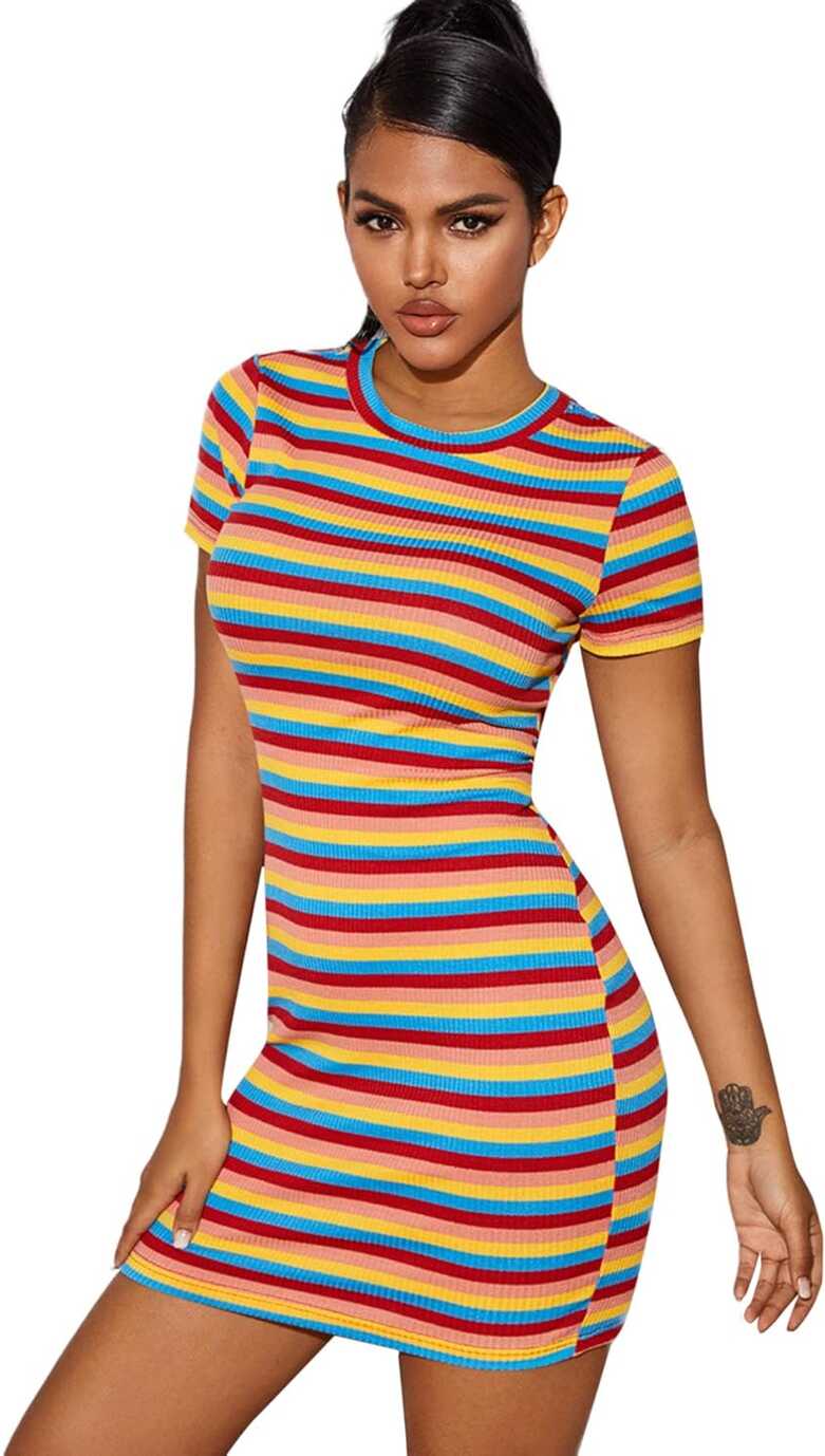 Floerns Women&#39;s Casual Short Sleeve Striped Turkey | Ubuy