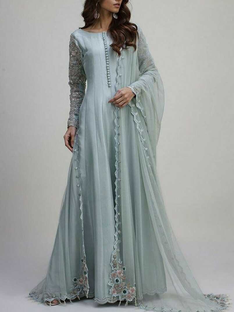 Floor Length Anarkali Gown, Designer Long Anarkali Dress, Plus ...