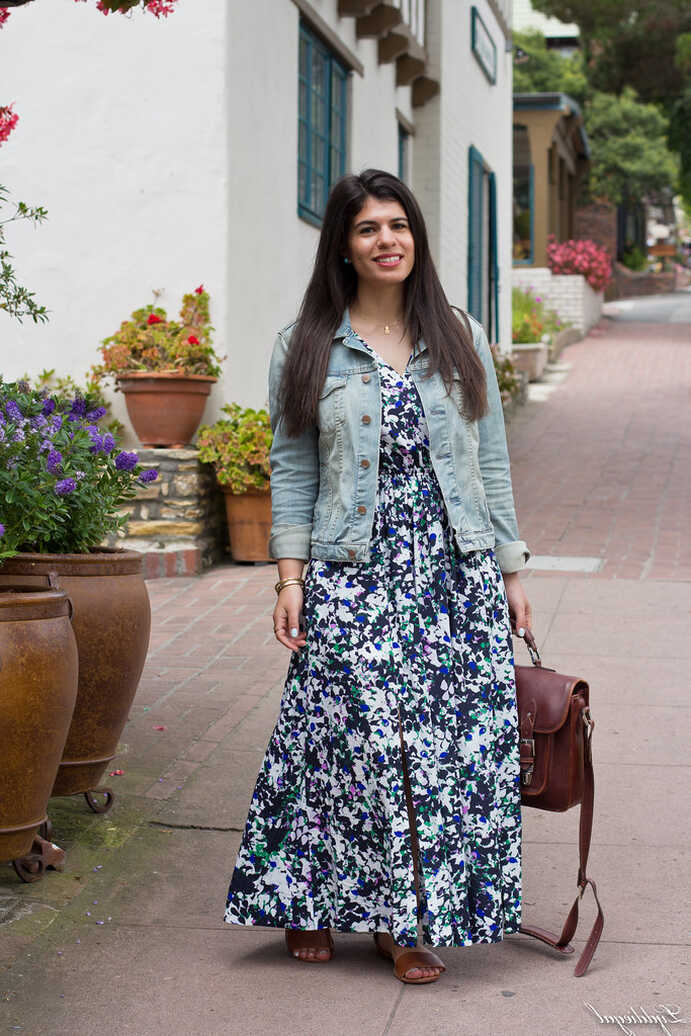 Floral Maxi Dress, Denim Jacket, brown sandals-5.jpg | Flickr