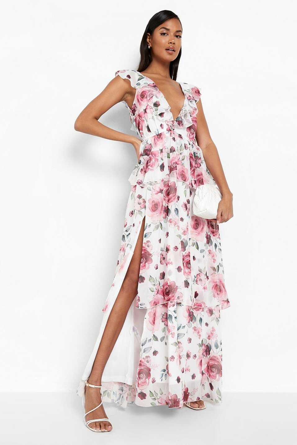 Floral Tiered Ruffle Maxi Dress