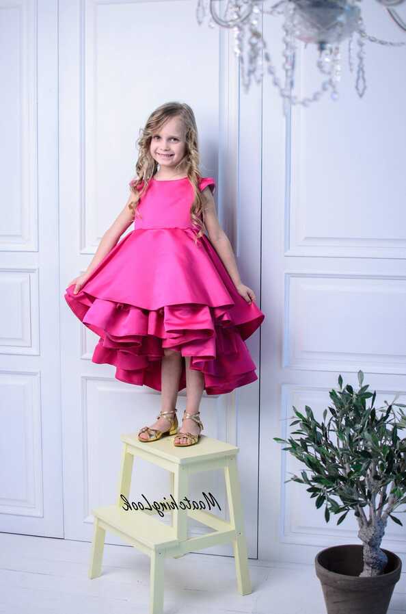 Flower Girl Dress, Girl Pageant Dress, Hot Pink Dress, Toddler Gown Dr