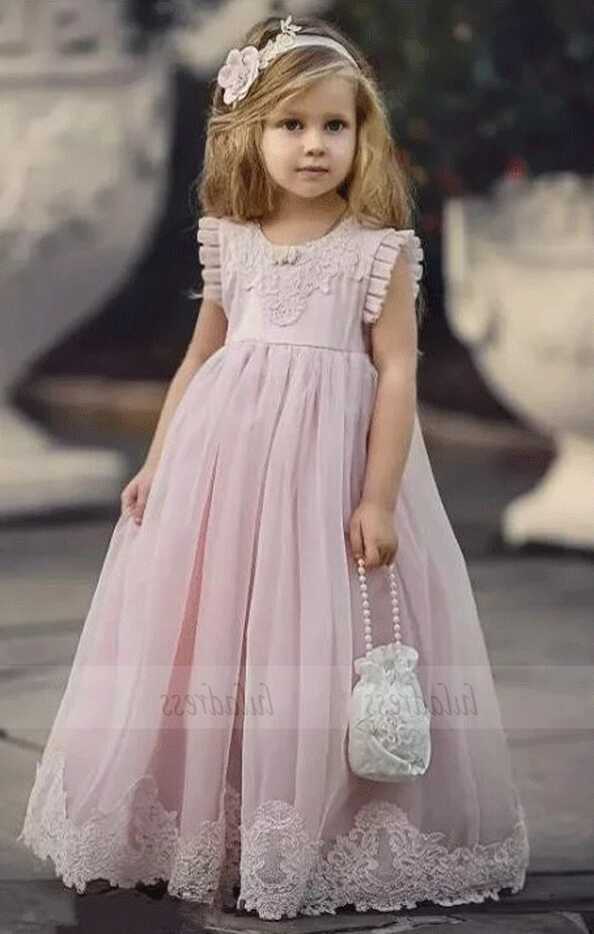 Flower Girl Dress, Pink Flower Girl Dresses, Lace Flower Girl ...