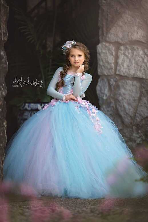 Flower Girl Dress, Pink and Blue Couture Marie Antoinette Princess ...