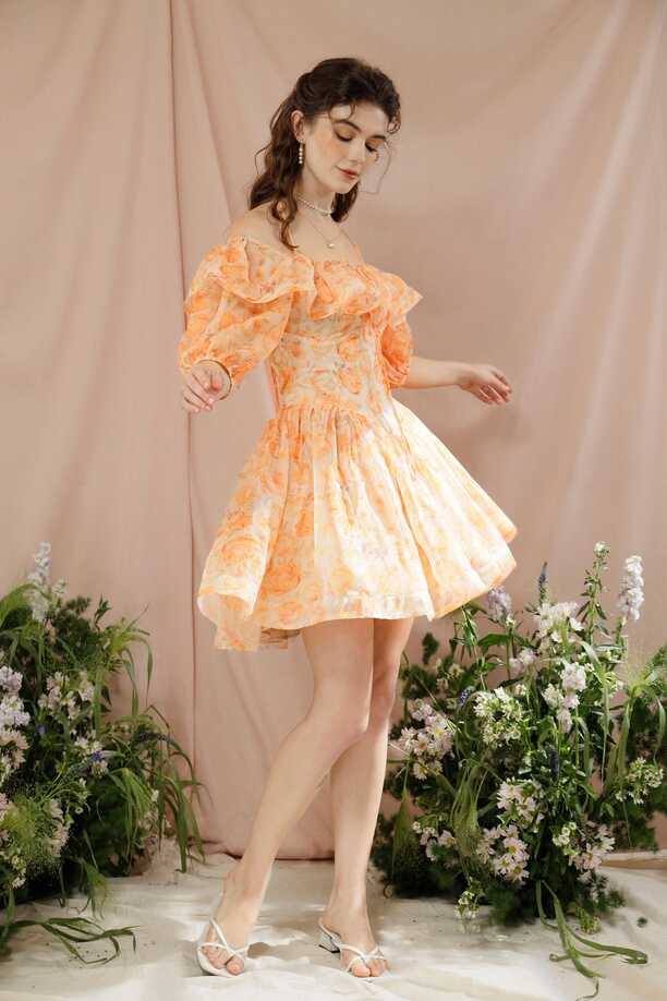 Flower Summer Dress Mini Chiffon Dress Summer Clothing Vintage ...