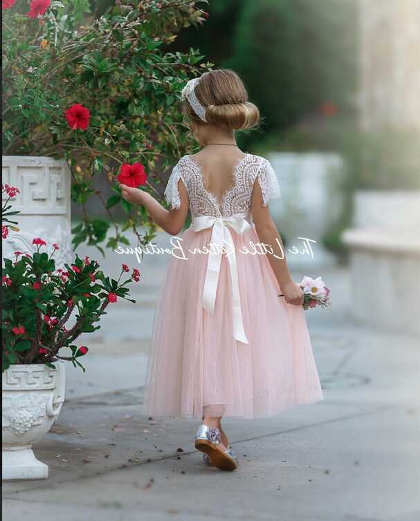 Flower girl dress, Blush Flower Girl Dress, Ivory Flower Girl ...