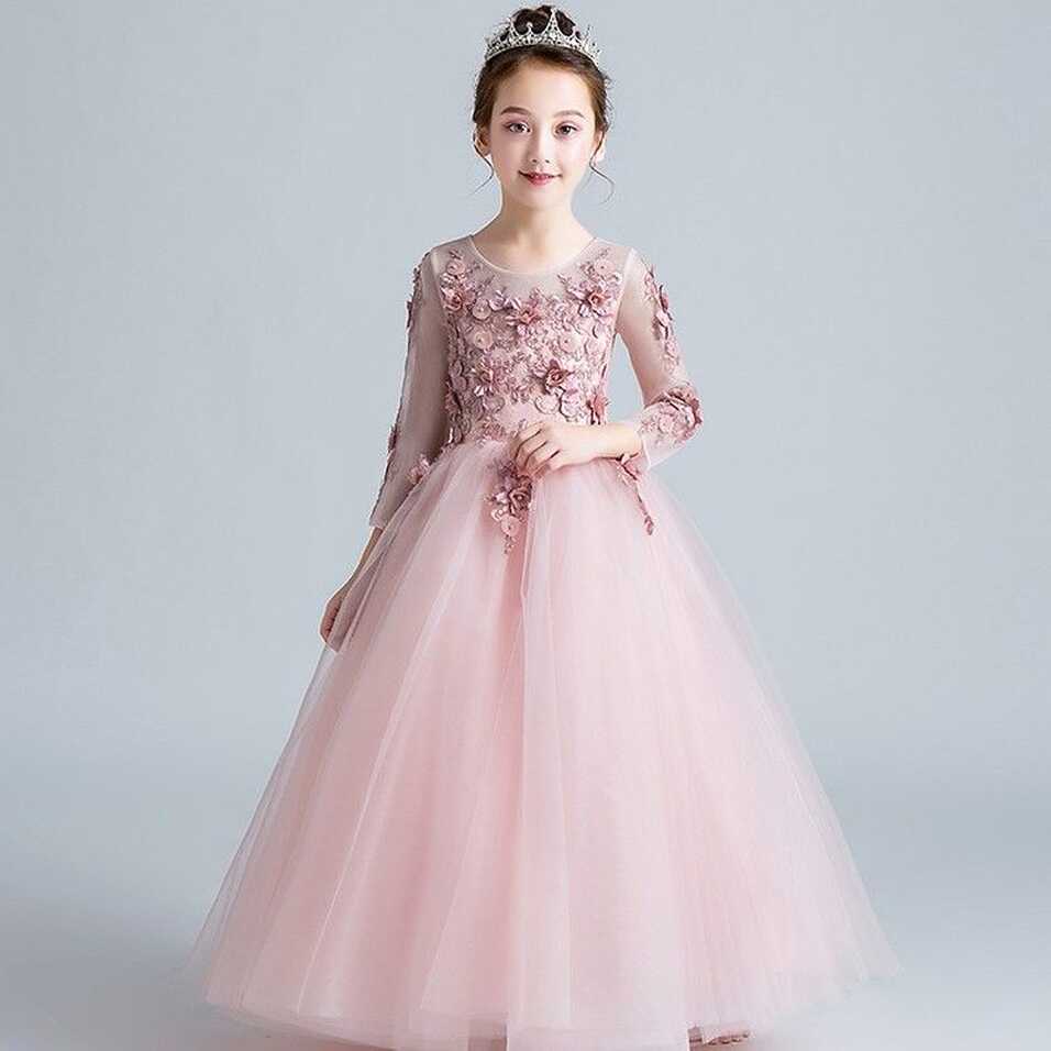 Flower girl formal dress white/pink colour 100-160cm - PartyLook