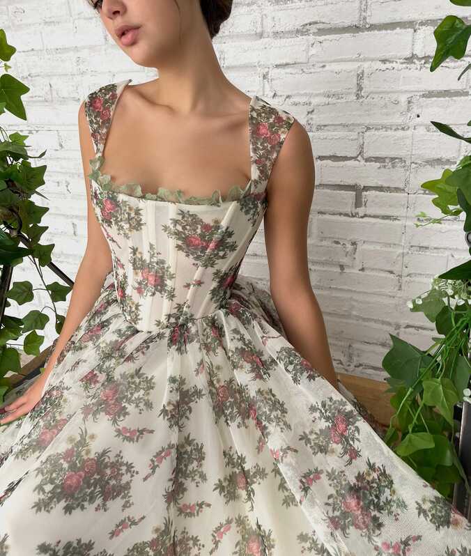 Flowery Filigree Corset Dress | Teuta Matoshi