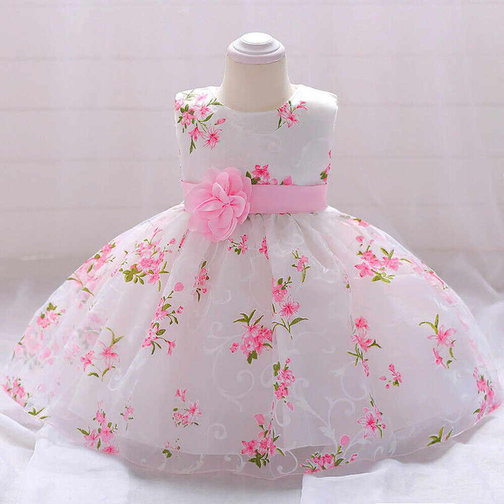 For Baby Girls Birthday Dress Newborns Toddler Flower Ball Gown ...