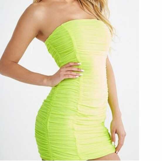 Forever 21 | Dresses | Neon Yellow Green Forever2 Mini Dress ...