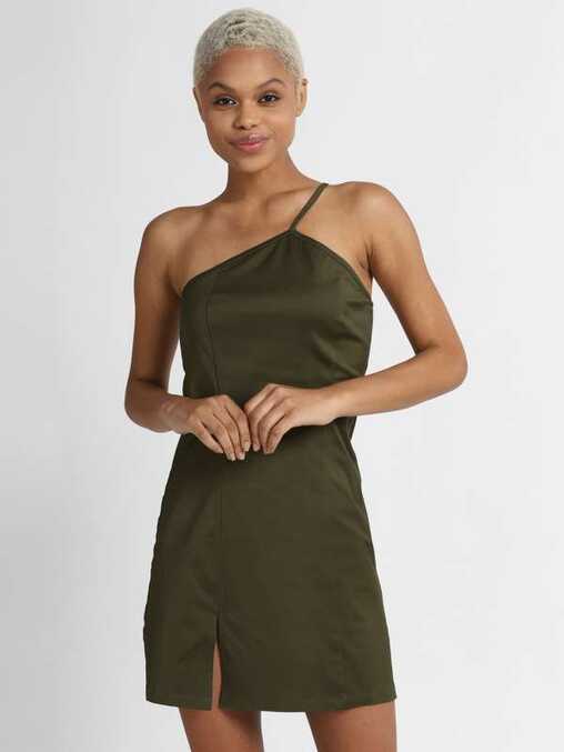 Forever 21 Olive Green Striped Sheath Dress - Buy Forever 21 Olive ...