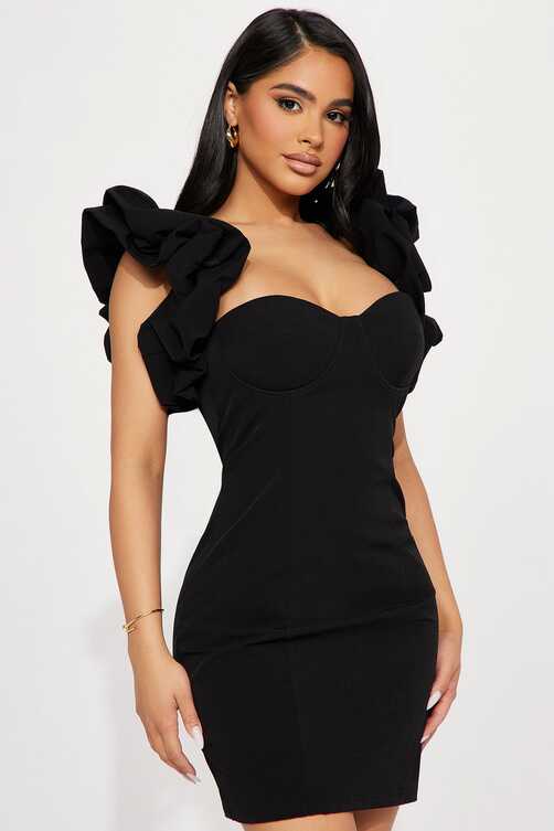 Forever Princess Ruffle Mini Dress - Black | Fashion Nova, Dresses ...