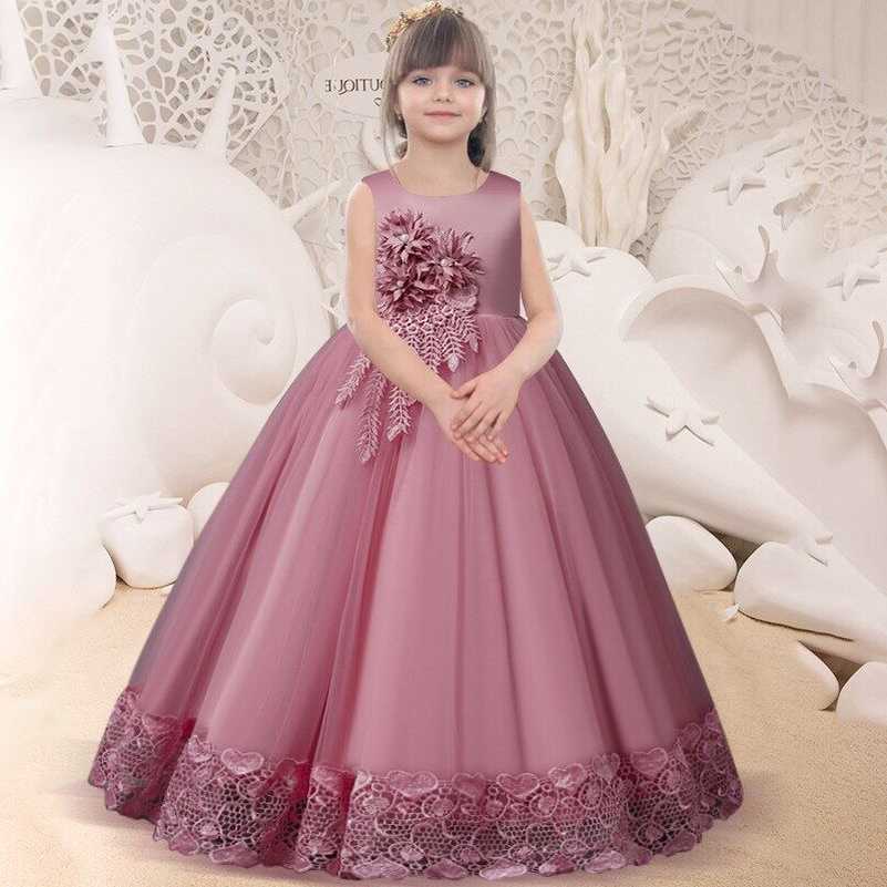 Formal Bridesmaid Dress For Girl Children Costume Flower Party ...