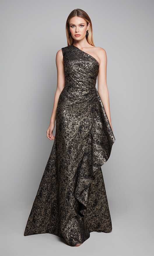 Formal Dress: 27620. Long, One Shoulder, Fit N Flare, Closed Back ...