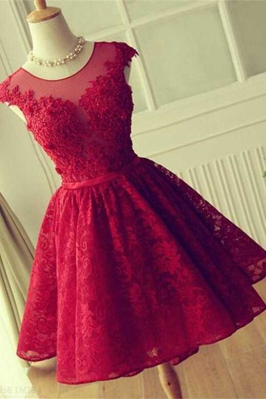 Formal Short Homecoming Dresses,beautiful Red Cocktail Dresses ...